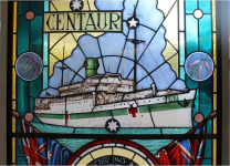 Close-up of the ship