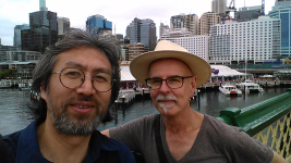 Dr Guan & me on Pyrmont Bridge