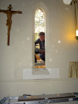 Chris excavating the window