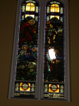 Damage to stained glass window