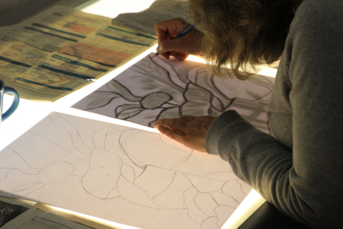 Making a lead drawing from the sketch