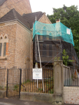 External scaffold around the apse