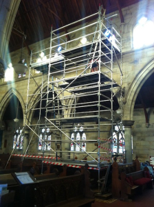 Scaffold tower at St Peter's