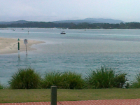 Breakfast overlooking the lake