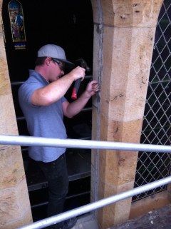 Pete cleaning out stone chanel