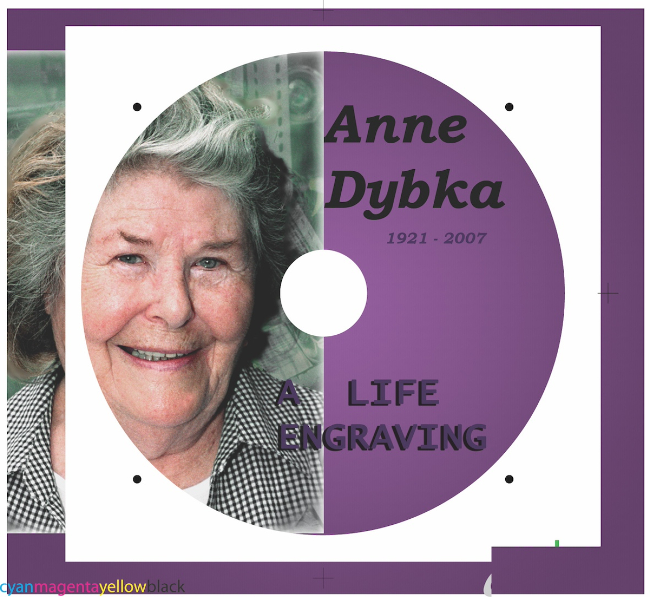 Portrait of Anne Dybka for the cover of the CD published in 2007 using my Canon printer