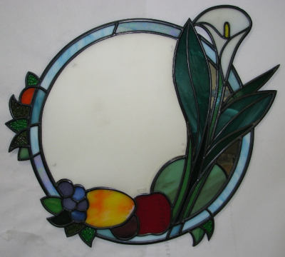Large Fruit Mirror with Lilly