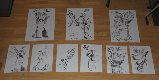 Series of quick sketches of the Still Life